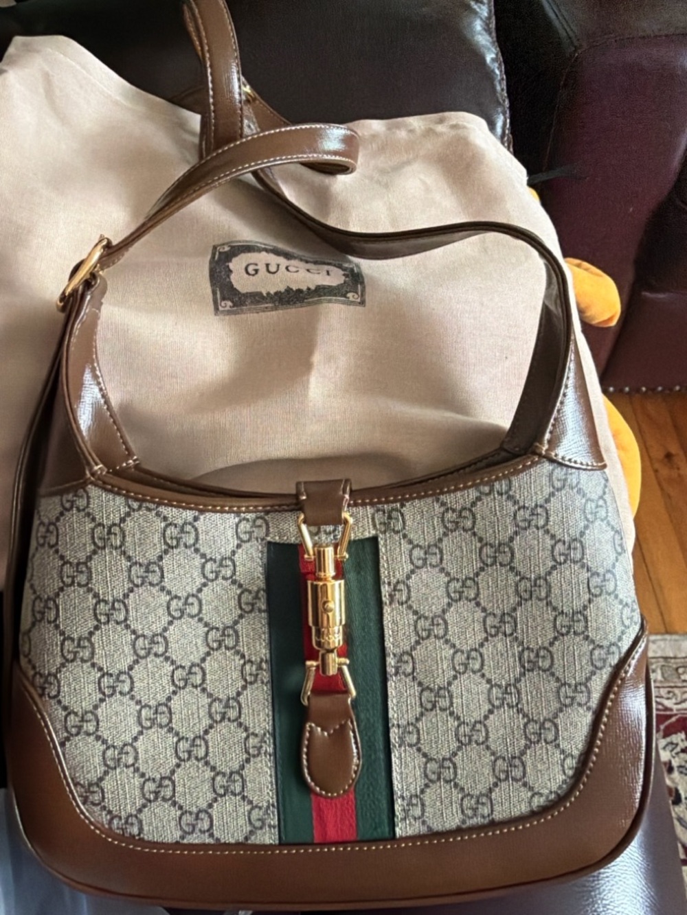 Brand New very good quality Brown Leather Crossbody with Gold Hardware